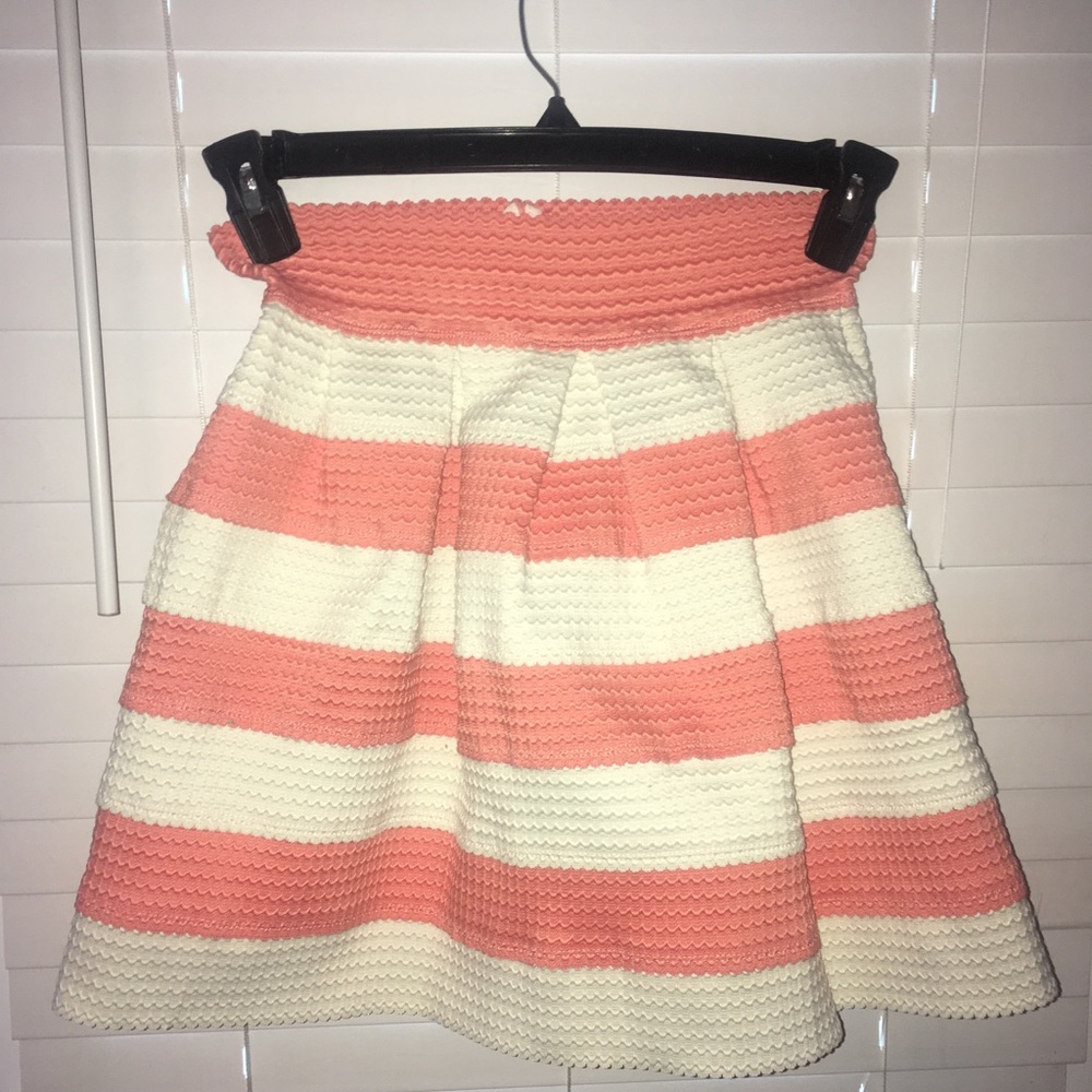 FSR Cream and peach stripped bell skirt